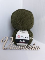 YarnArt Jeans 82 Vojenská zelená