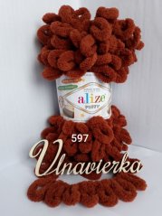 Alize Puffy 597 tmavá škoricová