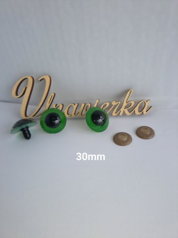 Barebne oči 30mm s pojistkou mix - barva: hneda