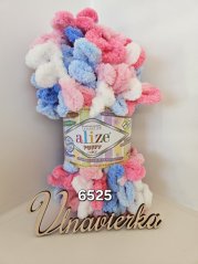 Alize Puffy Color 6525 modrá-ružová-biela