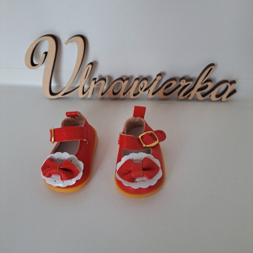 Boty pro panenku a zvířátka 5,5cm červená