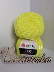 YarnArt Jeans 58 žlutá neonová