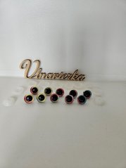 Sada 5ks oči s pojistkou 18mm farebne glitrove