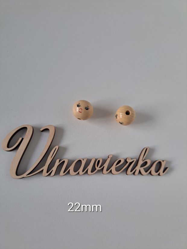 Drevené korálky s obličejem 22mm