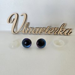 Oči s pojistkou 20mm 3D ružová-modrá