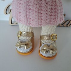 Topánky pre bábiku a zvieratká 5,5cm zlatá