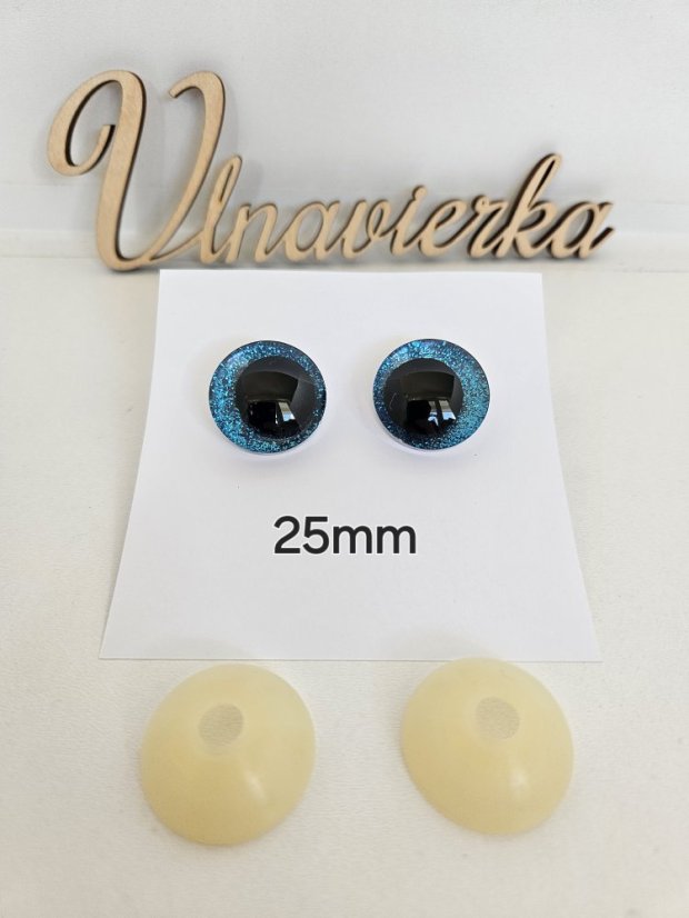 Oči s pojistkou  glitrové 25mm mix fareb