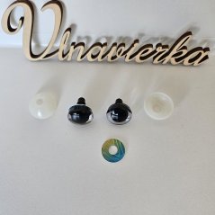 Oči s pojistkou 20mm 3D modrá-žltá