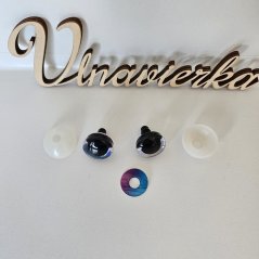 Oči s pojistkou 20mm 3D ružová-modrá