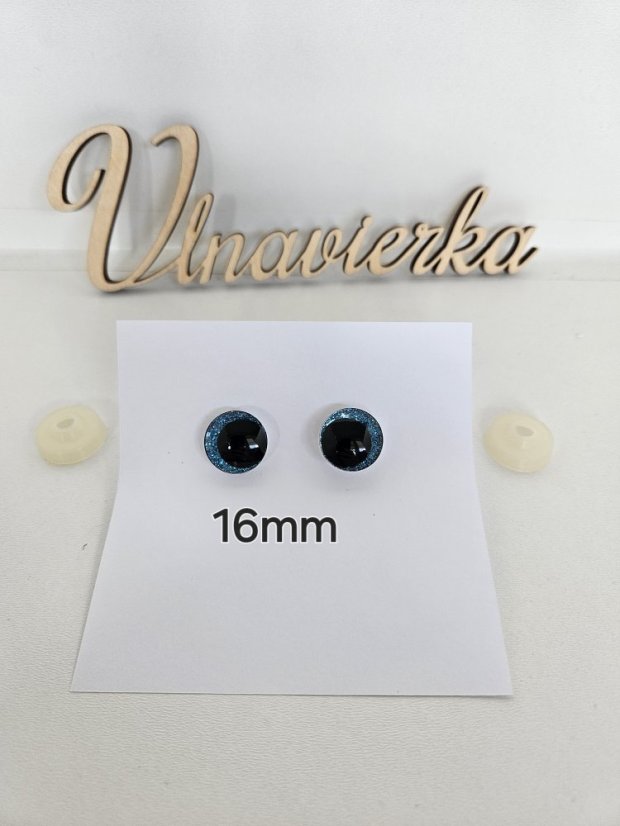 Oči s pojistkou  glitrové 16mm mix barev