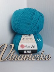 YarnArt Jeans 55 modrá tyrkysová