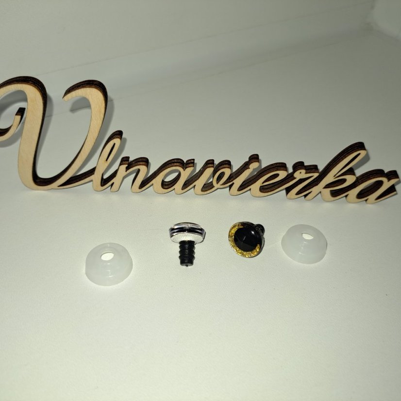 Oči s pojistkou   glitrove 14mm mix barev