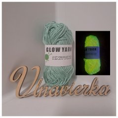 GLOW YARN příze svítící ve tmě G010 zelená tyrkys