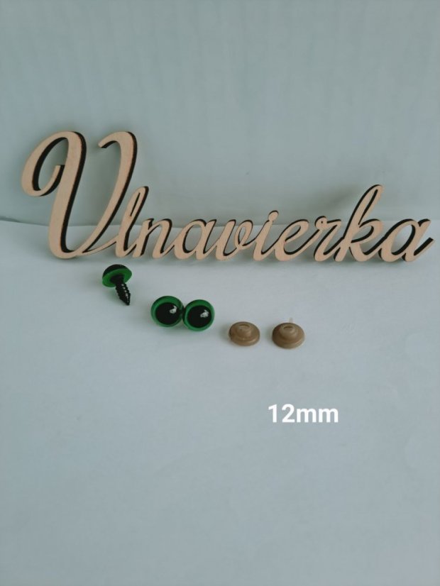 Čierno zelene Oči s Pojistkou 12mm