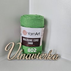 YarnArt Macrame Cord 3mm- 802 zelená