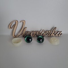 Bezpečnostní třpytivé oči s řasami 20mm zelená