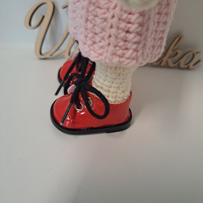 Boty pro panenku a zvířátka 5,5cm červená