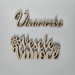 Drevený vyrez veselé vanoce 17*7 cm