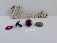 Oči s pojistkou  glitrové 25mm fialová