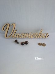 Čierno hnede Oči s Pojistkou 12mm