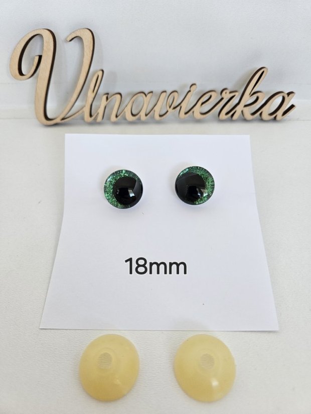 Oči s pojistkou  glitrové 18mm mix barev