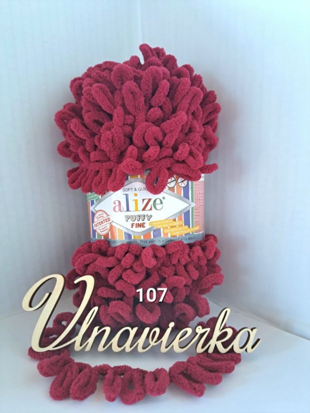 Alize Puffy Fine 107 višňová
