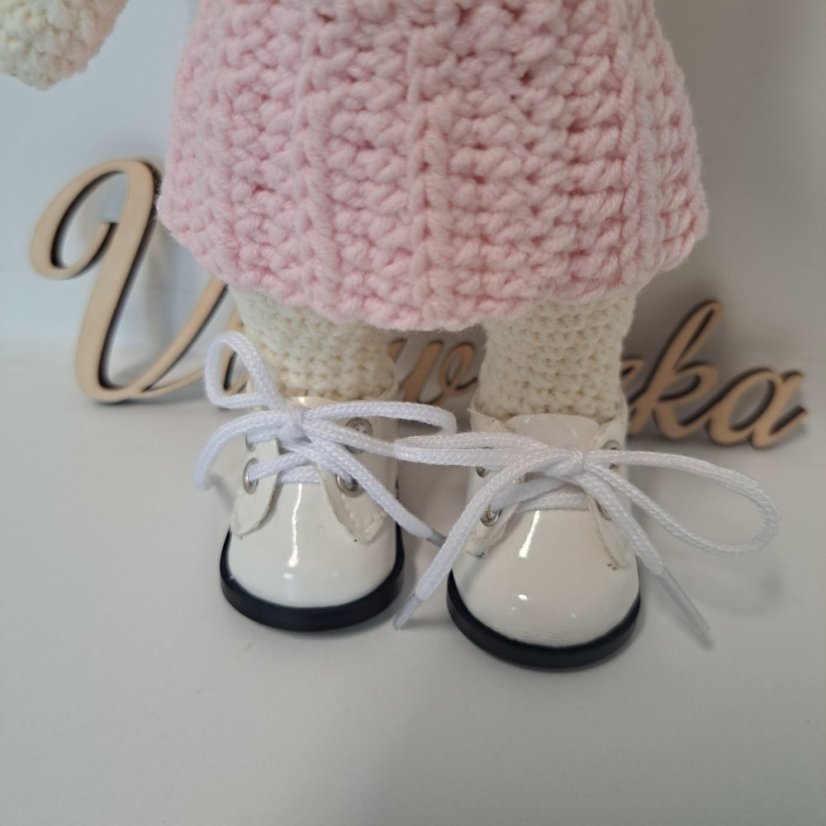 Topánky pre bábiku a zvieratká biele 5,5cm