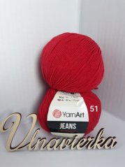 YarnArt Jeans 51 červená