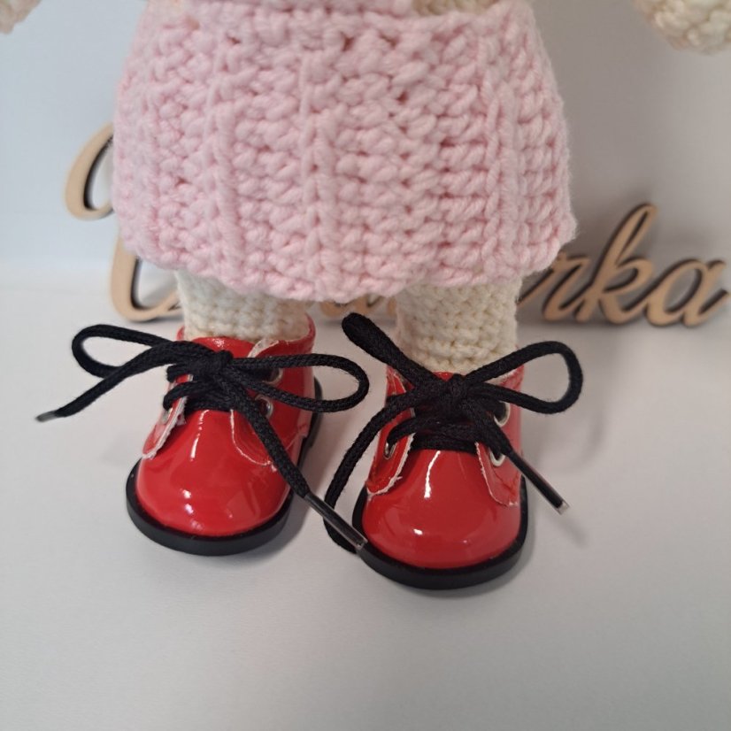 Boty pro panenku a zvířátka 5,5cm červená