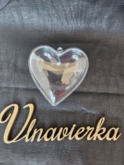 Průhledná plastove srdce 8×8 cm