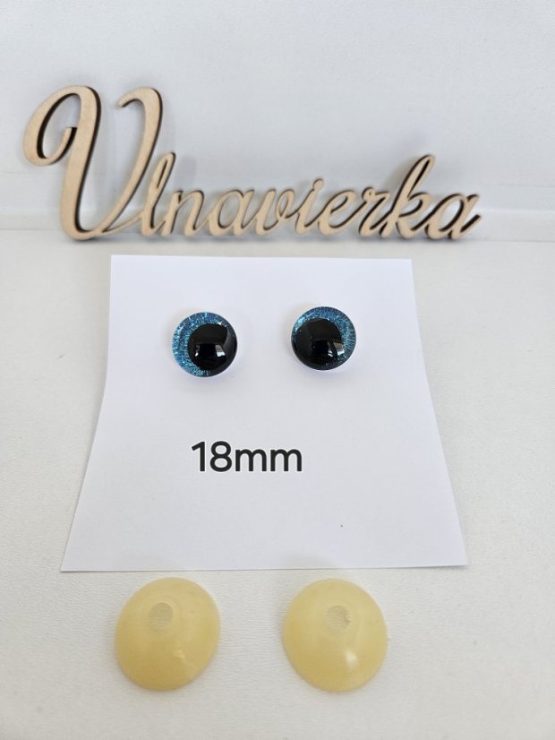 Oči s pojistkou  glitrové 18mm mix barev