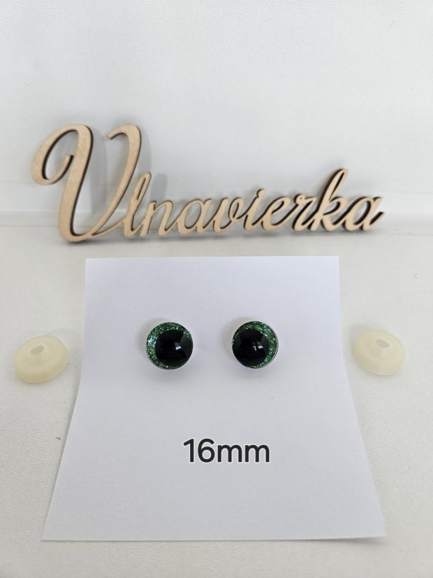 Oči s pojistkou  glitrové 16mm mix barev