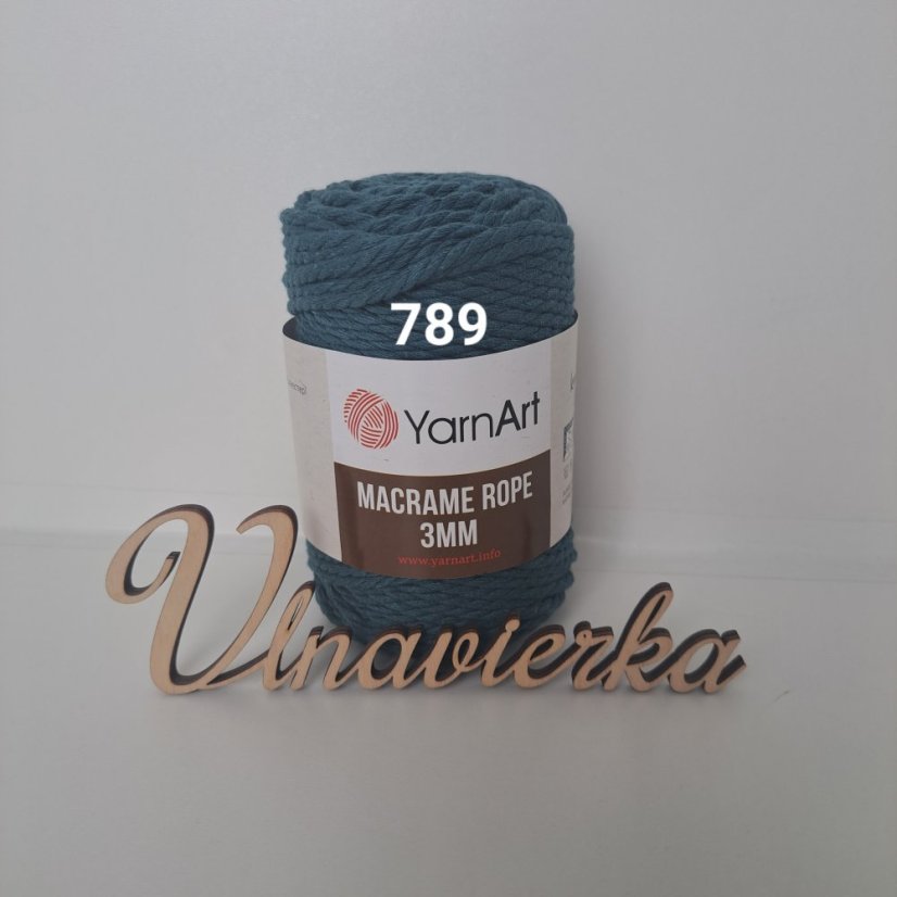 YarnArt Macrame Rope 789 petrolejová 3mm