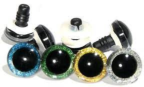 Bezpečnostní oči - čumáky - Oči s pojistkou  glitrové 18mm mix barev - Ružová