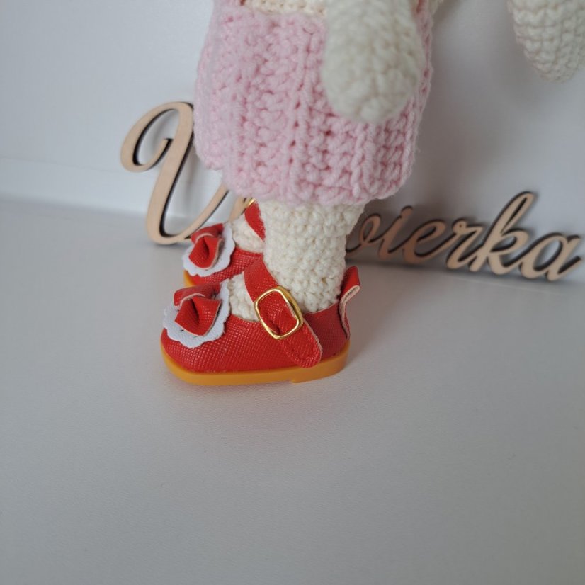 Boty pro panenku a zvířátka 5,5cm červená