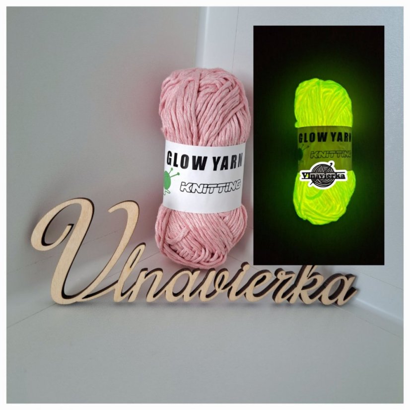 GLOW YARN příze svítící ve tmě G009 ružová