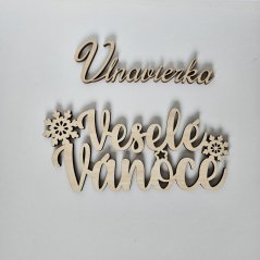 Drevený vyrez veselé vanoce 22*9 cm