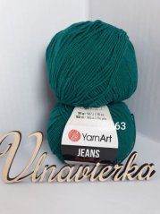 YarnArt Jeans 63  zelena petrolejová