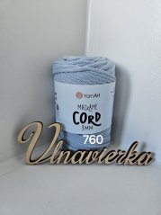 YarnArt Macrame Cord 3mm 760 modrá svetla