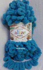 Alize puffy 16 tyrkys modrá