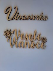 Drevený vyrez veselé vianoce 17*7cm