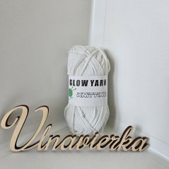 GLOW YARN příze svítící ve tmě G001F bilá makrame