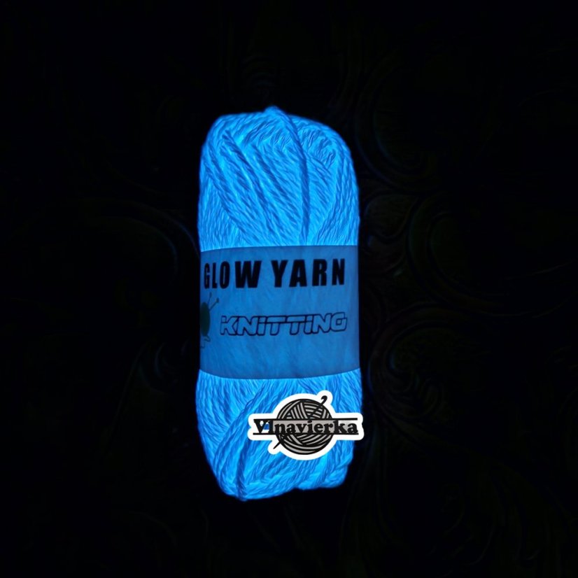 GLOW YARN priadza svietiaca v tme GP621 kremová-modrá