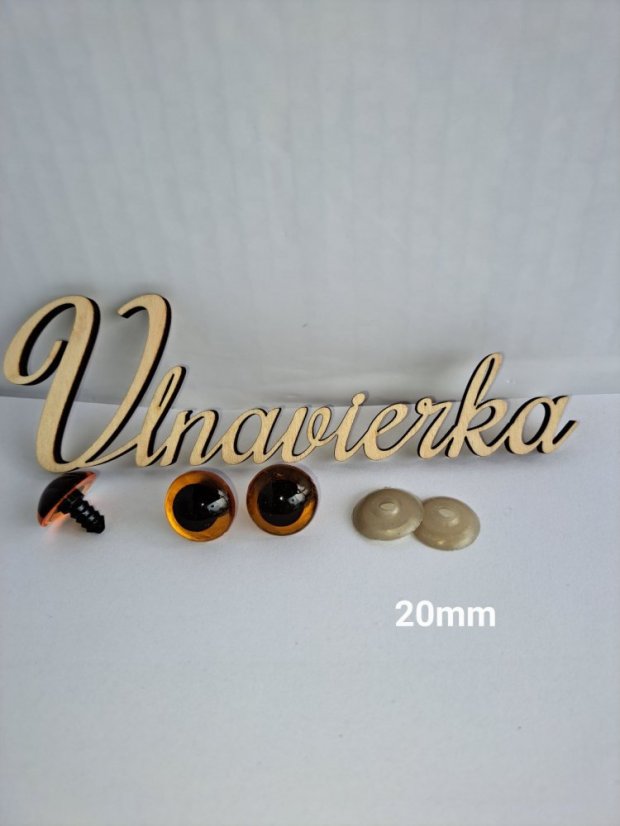 Oči s pojistkou 20mm jantar