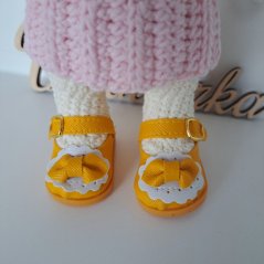 Topánky pre bábiku a zvieratká 5,5cm žltá