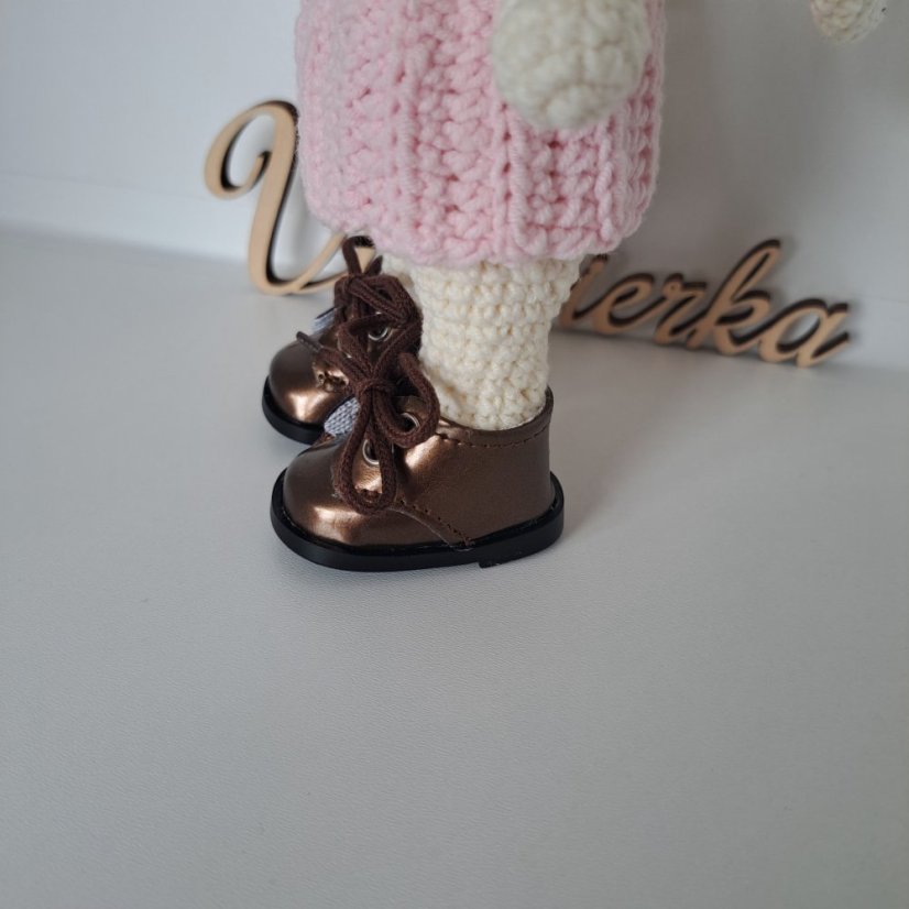 Boty pro panenku a zvířátka 5,5cm hnedá