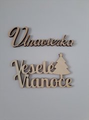 Drevený vyrez veselé vianoce 15*8,5cm