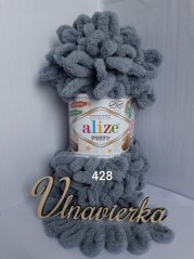 Alize Puffy 428 stredne sivá