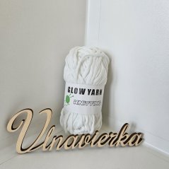 GLOW YARN příze svítící ve tmě G001E bilá šnur