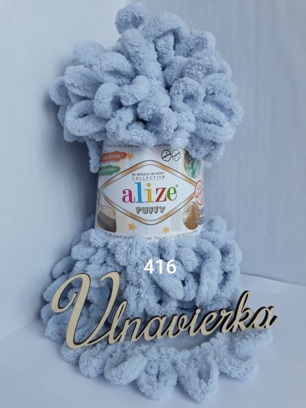 Alize Puffy 416 šedo modrá